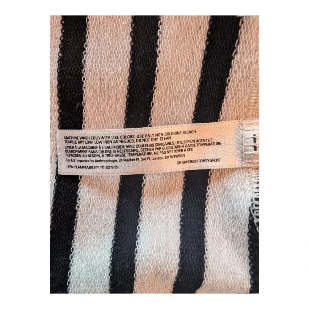 Anthropologie Saturday Sunday Striped Dress, Fit and Flare, Black & White, Sz L - Picture 7 of 11